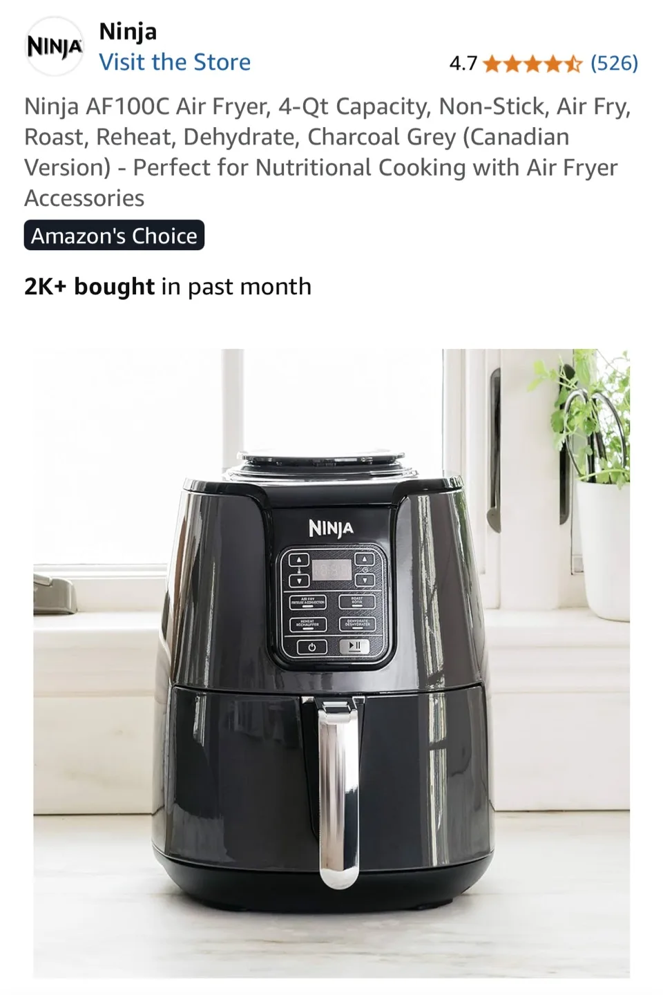 Ninja AF100C Air Fryer - 4 Quart thumbnail