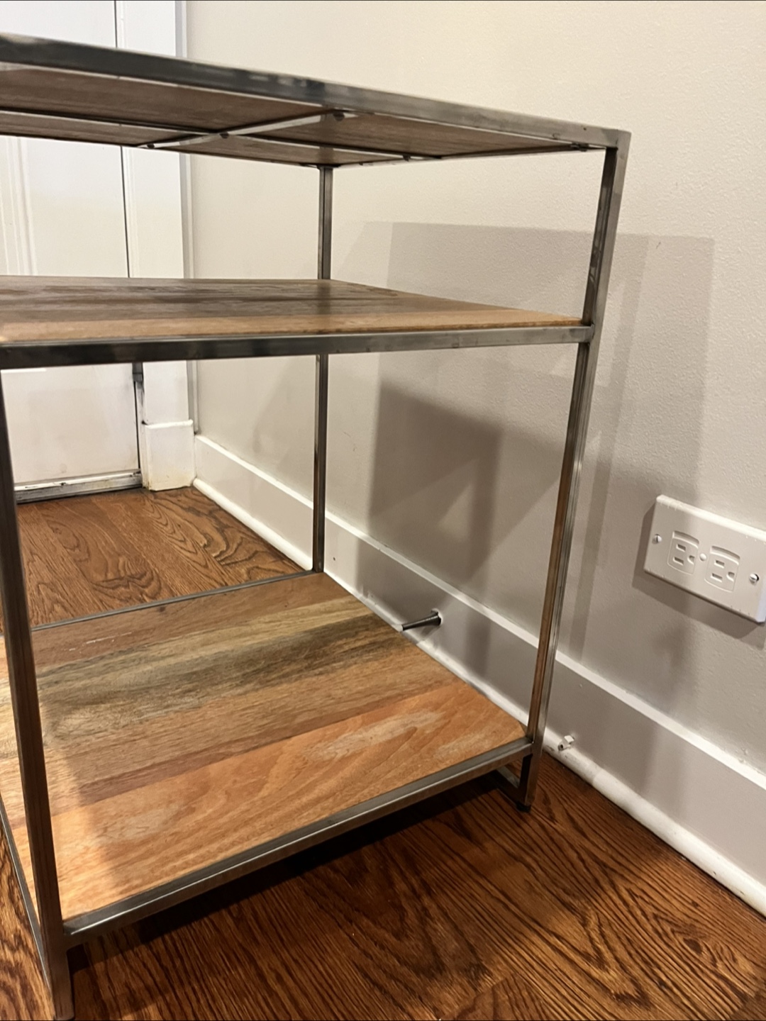 Crate and Barrel Wood and Metal Side Table - photo 3