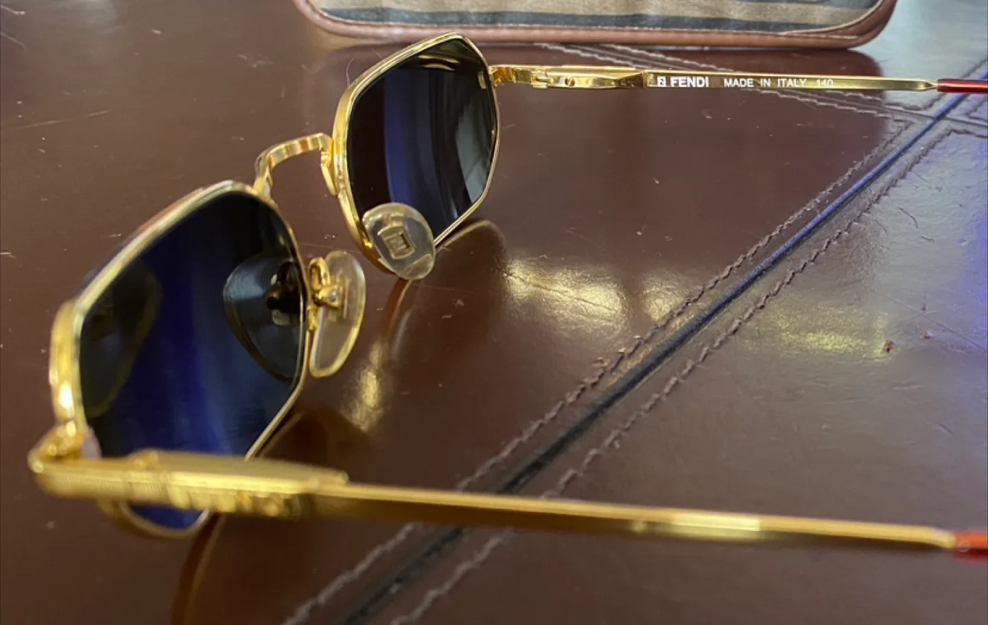 ***True Find***  FENDI Octagonal Gold Sunglasses - VTG image indicator(3)