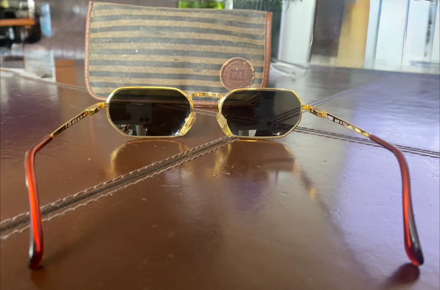 ***True Find***  FENDI Octagonal Gold Sunglasses - VTG image indicator(2)