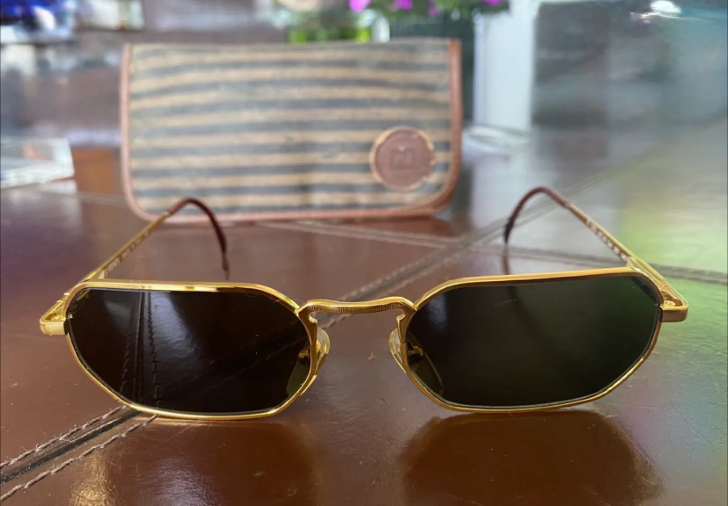 ***True Find***  FENDI Octagonal Gold Sunglasses - VTG thumbnail