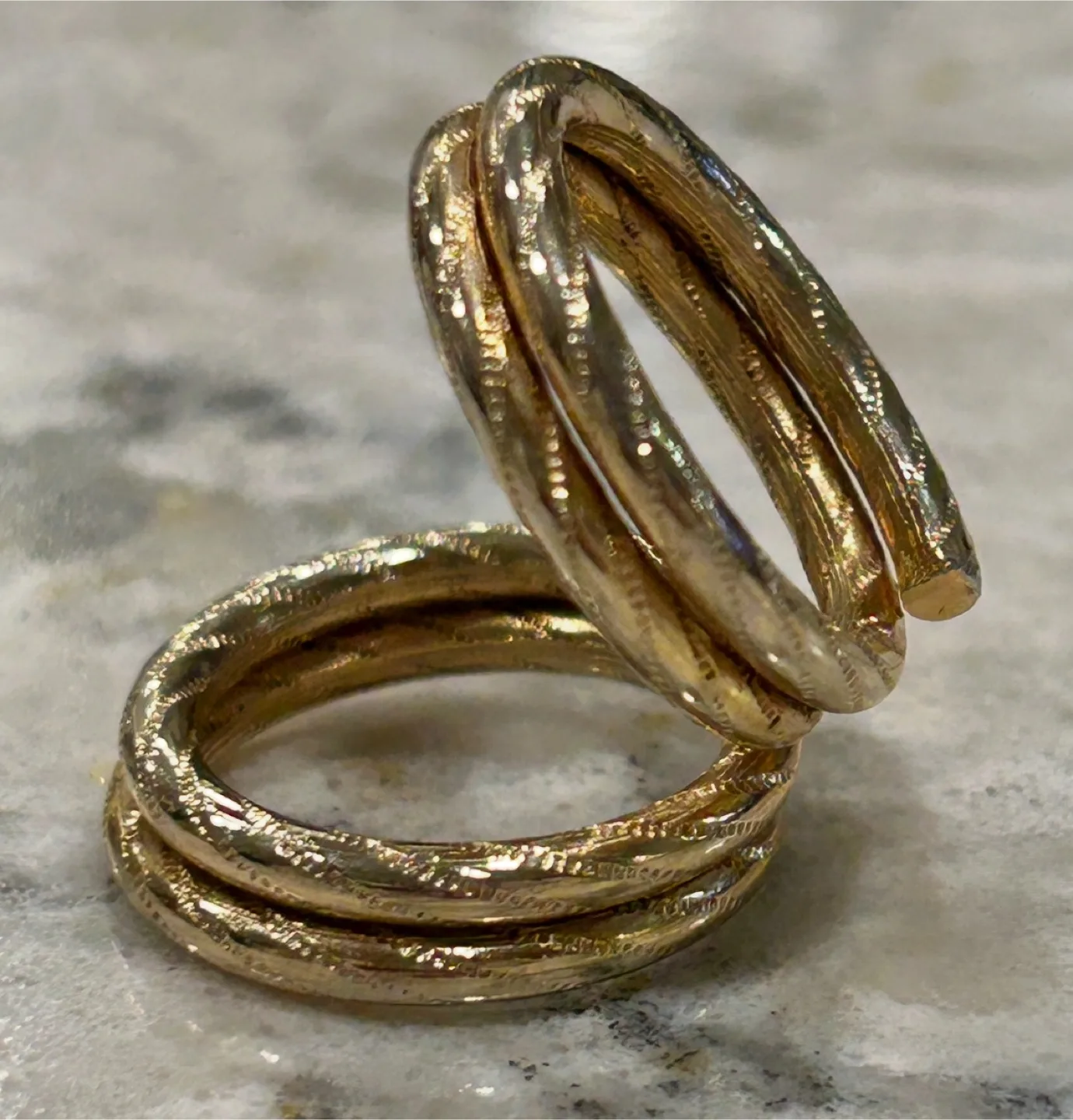 Gold Colored Metal Spiral Ring thumbnail