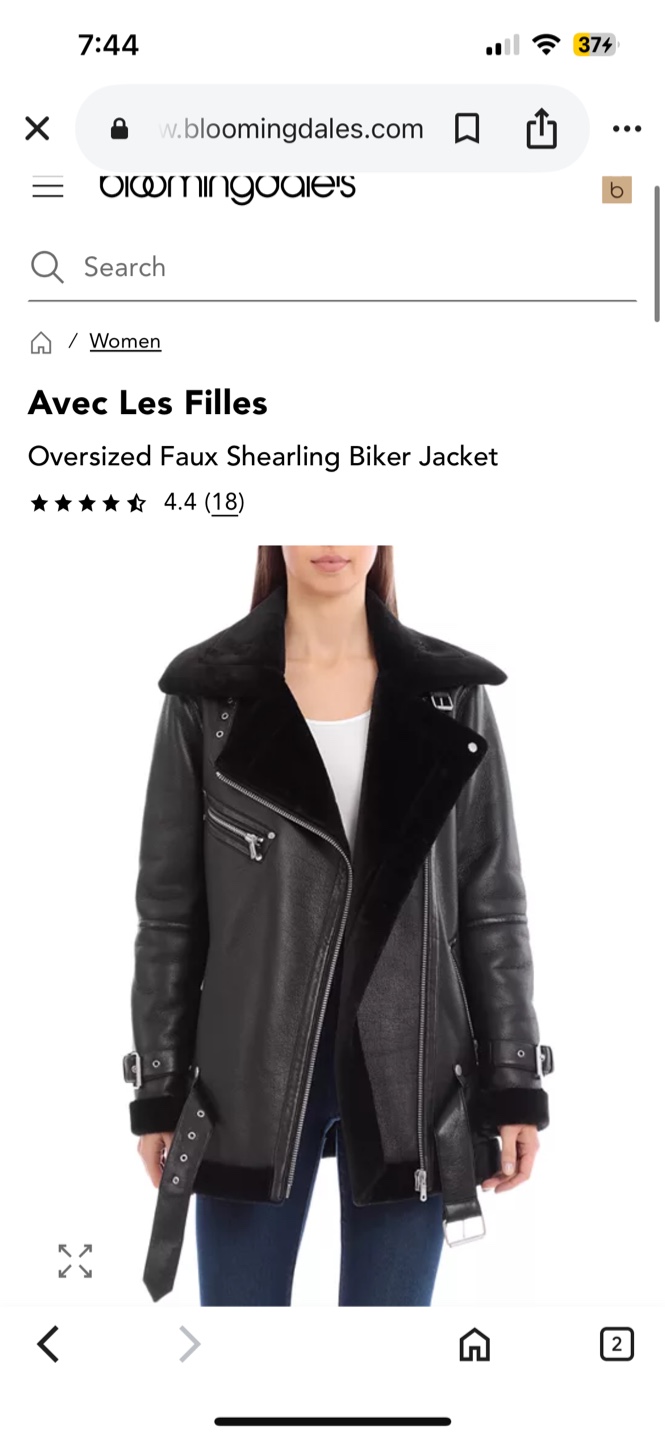 Avec Les Filles Oversized Faux Shearling Biker Jacket