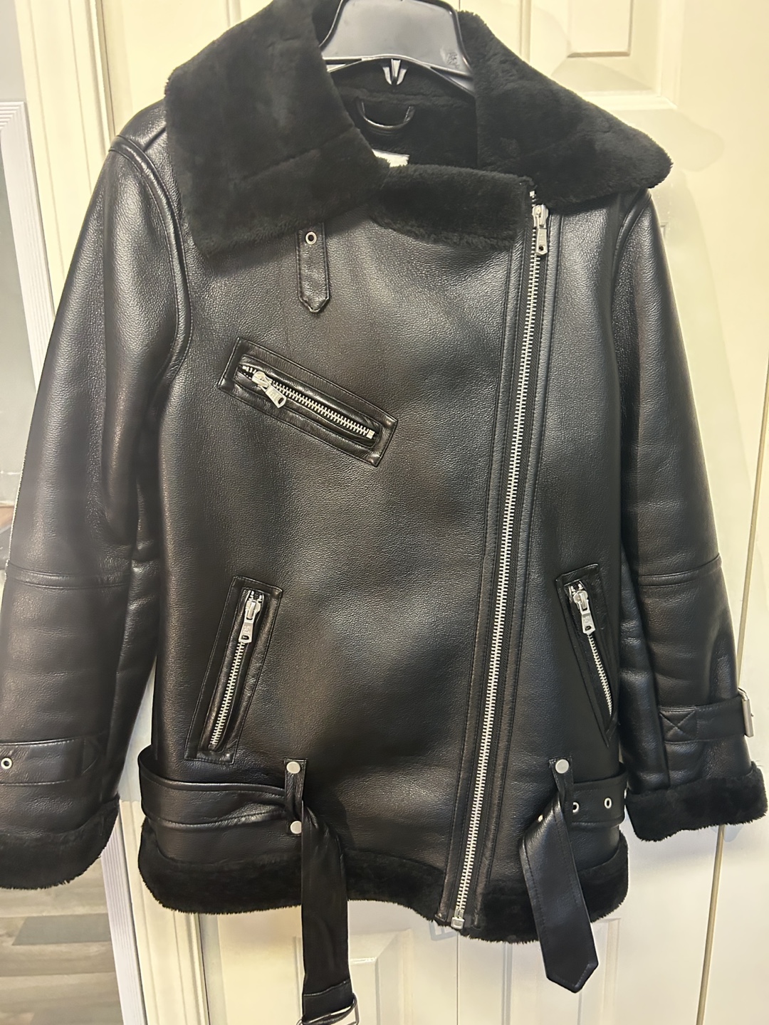 Avec Les Filles Oversized Faux Shearling Biker Jacket - photo 2