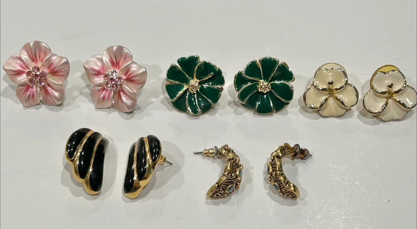 Variety Flower and Wing Shaped Stud Earrings ($8 each) thumbnail