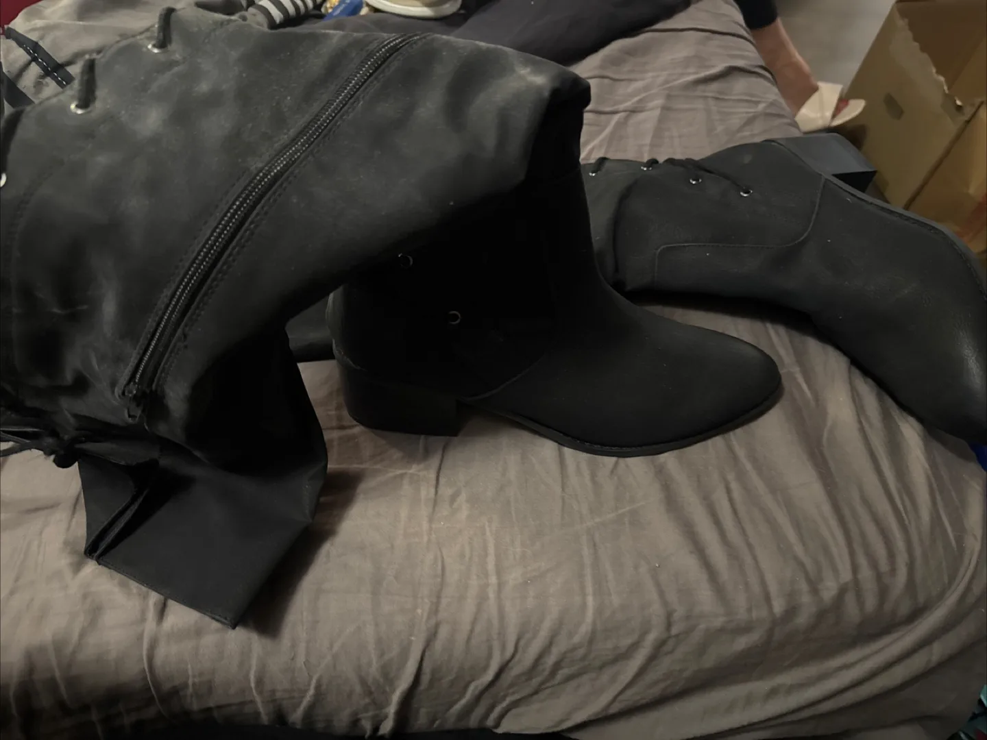Black Thigh High Boots thumbnail