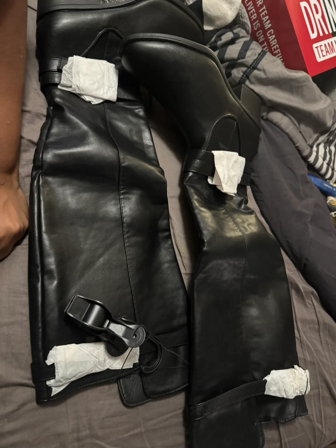 Black Leather Knee-High Boots thumbnail