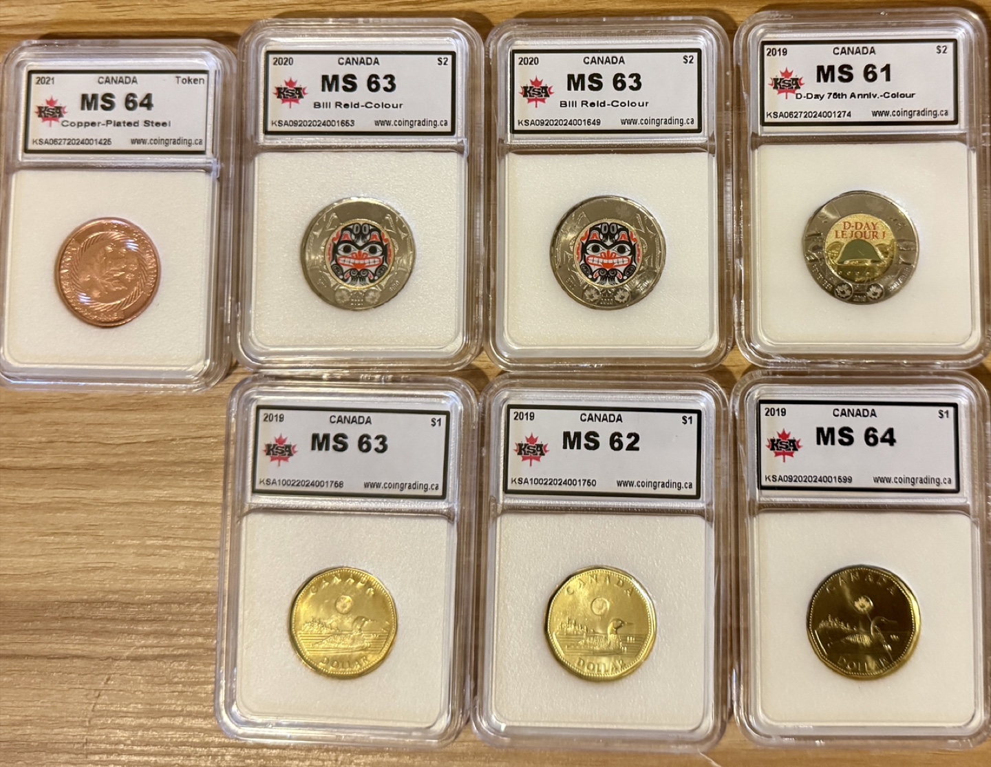 7 Canadian Graded Coins - 2019, 2020, 2021