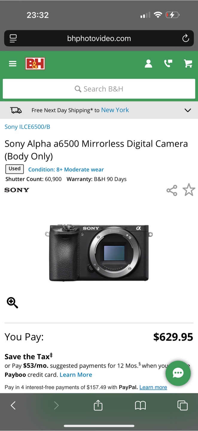 Sony Alpha a6500 Mirrorless Digital Camera