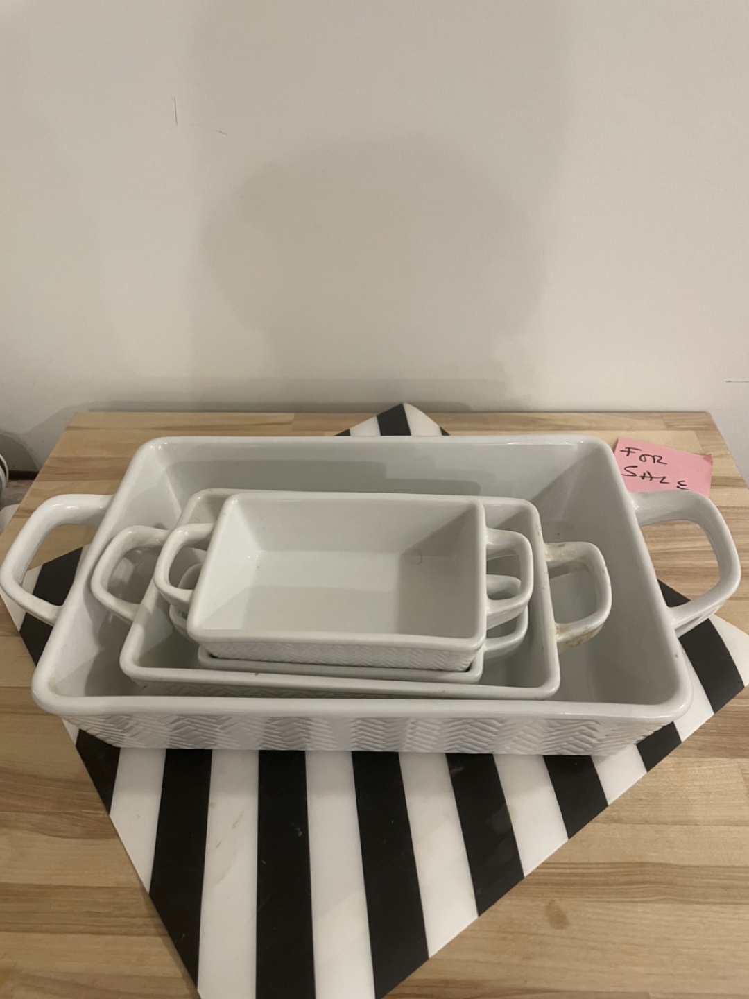 White Ceramic Baking Dishes - Set of 3