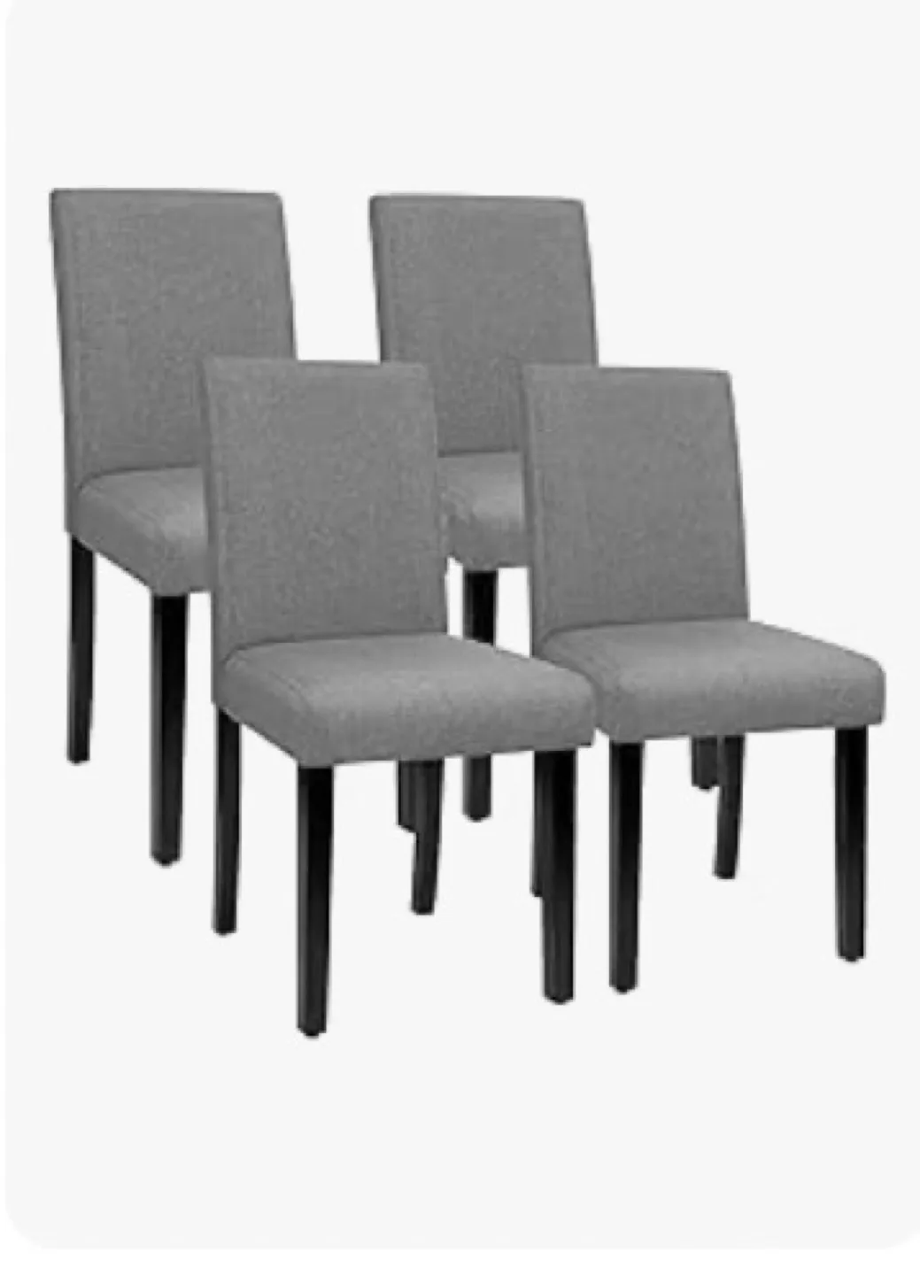 Set of 4 Gray Upholstered Dining Chairs thumbnail