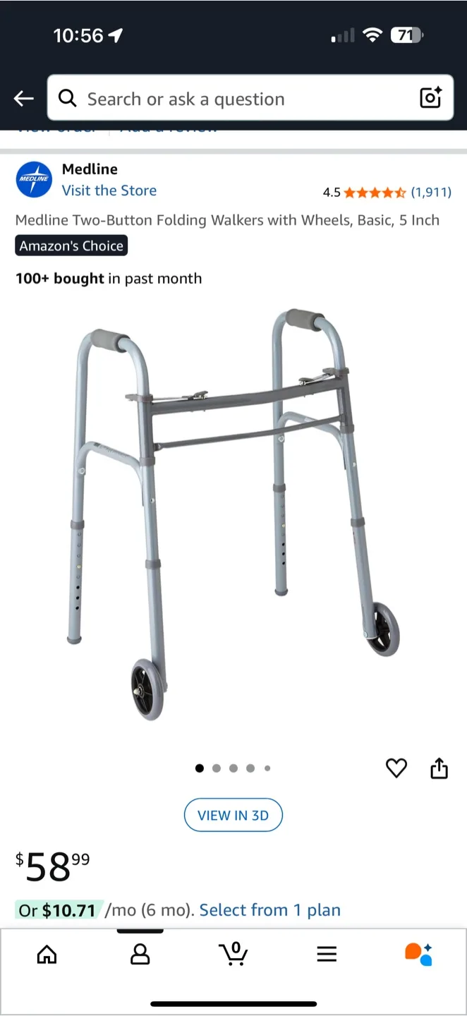 Guardian Two Button Folding Walker with Wheels image indicator(3)