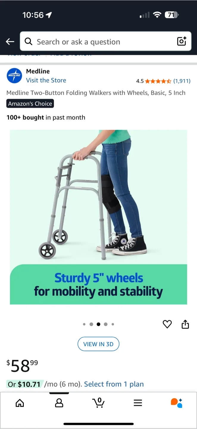 Guardian Two Button Folding Walker with Wheels image indicator(4)