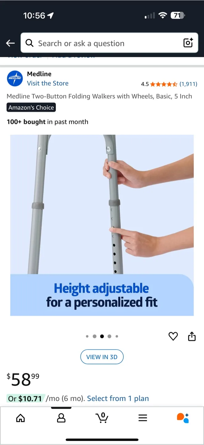 Guardian Two Button Folding Walker with Wheels image indicator(5)