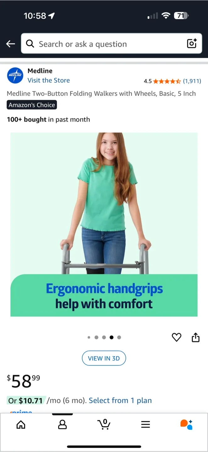 Guardian Two Button Folding Walker with Wheels image indicator(7)