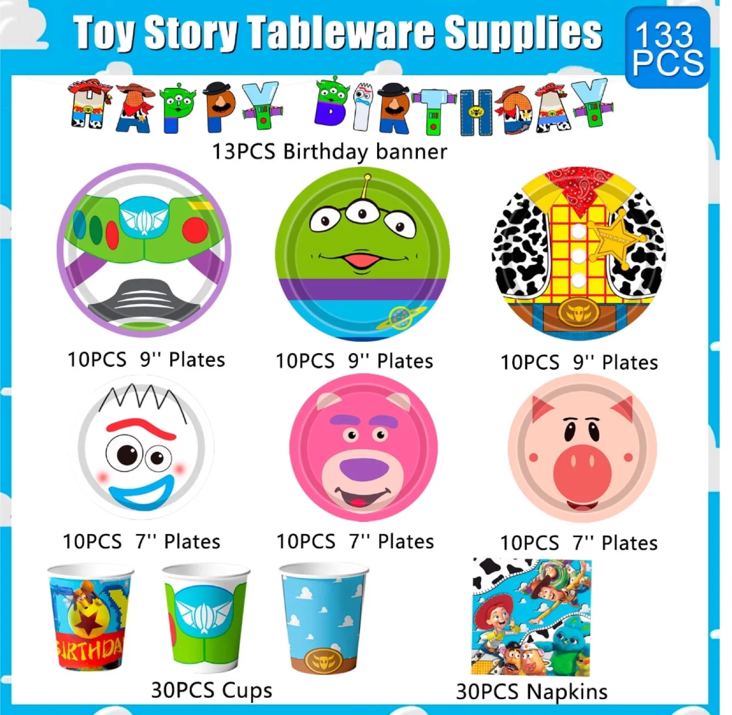 Toy Story Birthday Decorations Tableware Set thumbnail