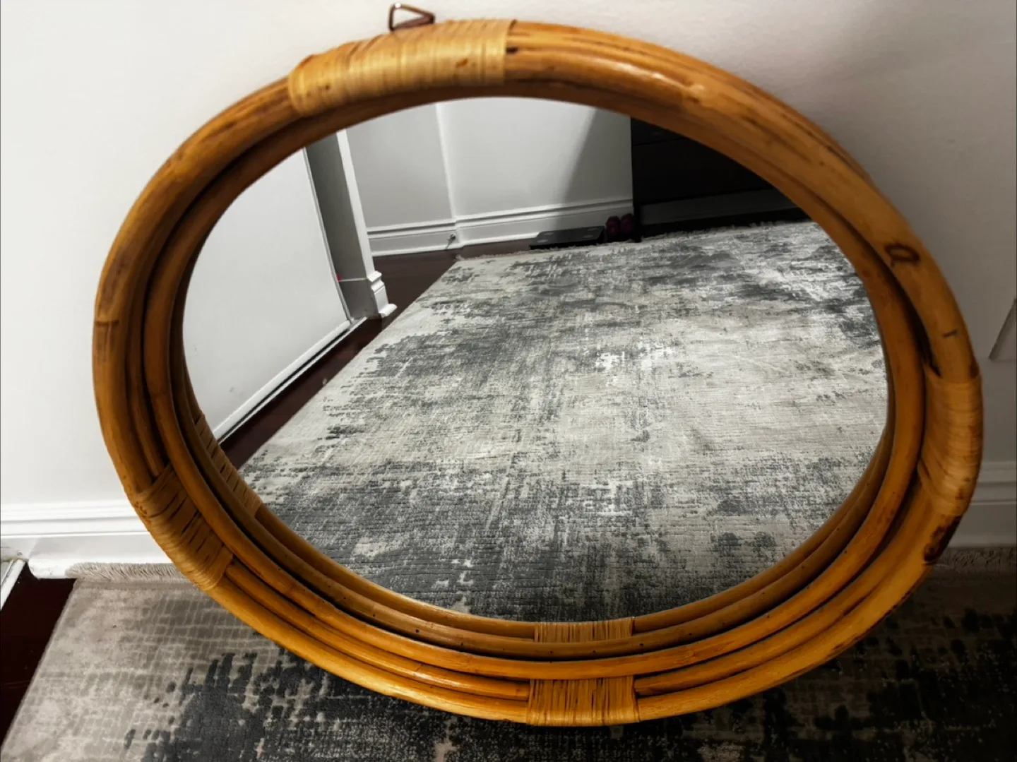 Rattan Framed Round Mirror thumbnail