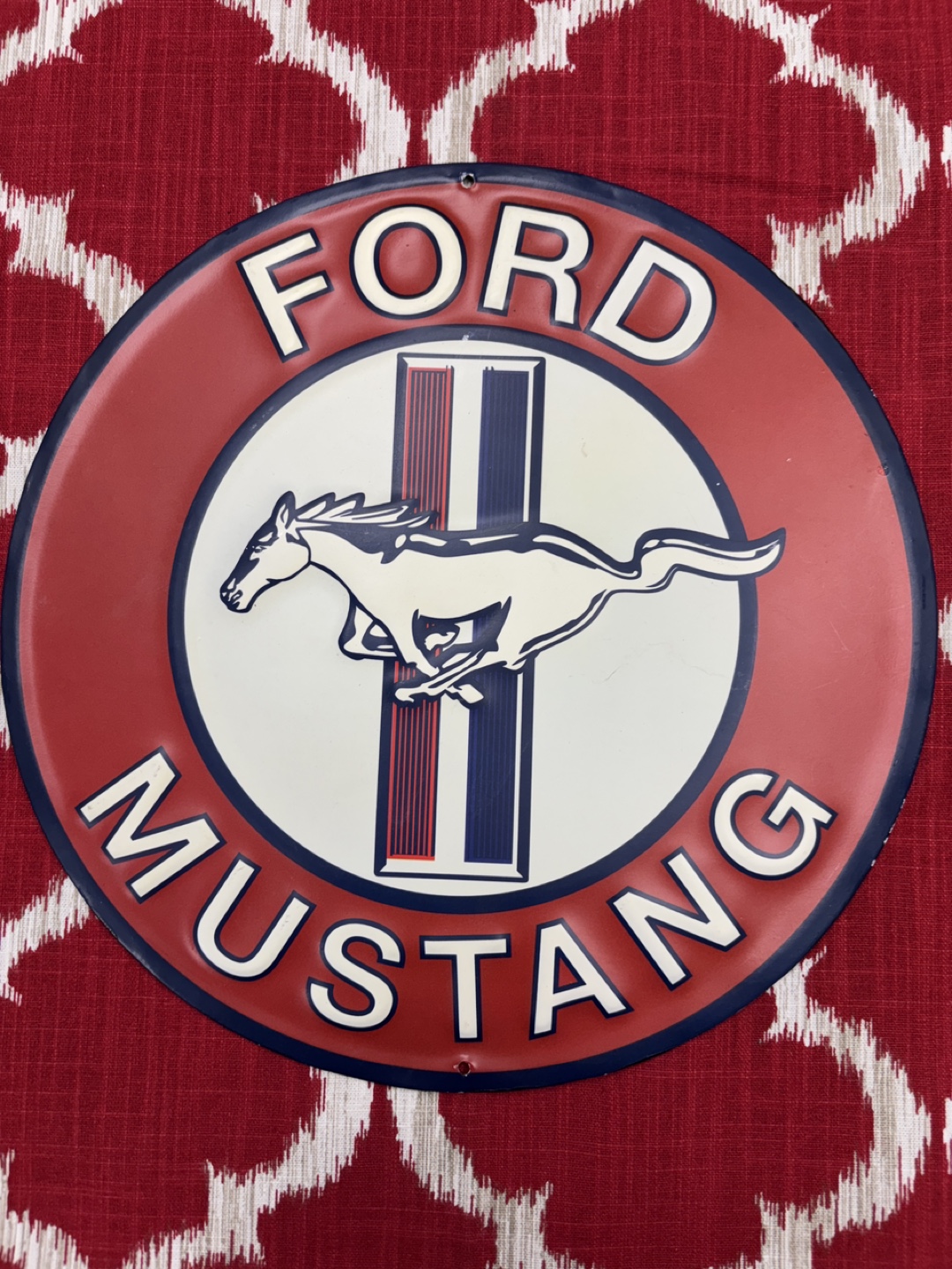 Ford Mustang Round Metal Sign