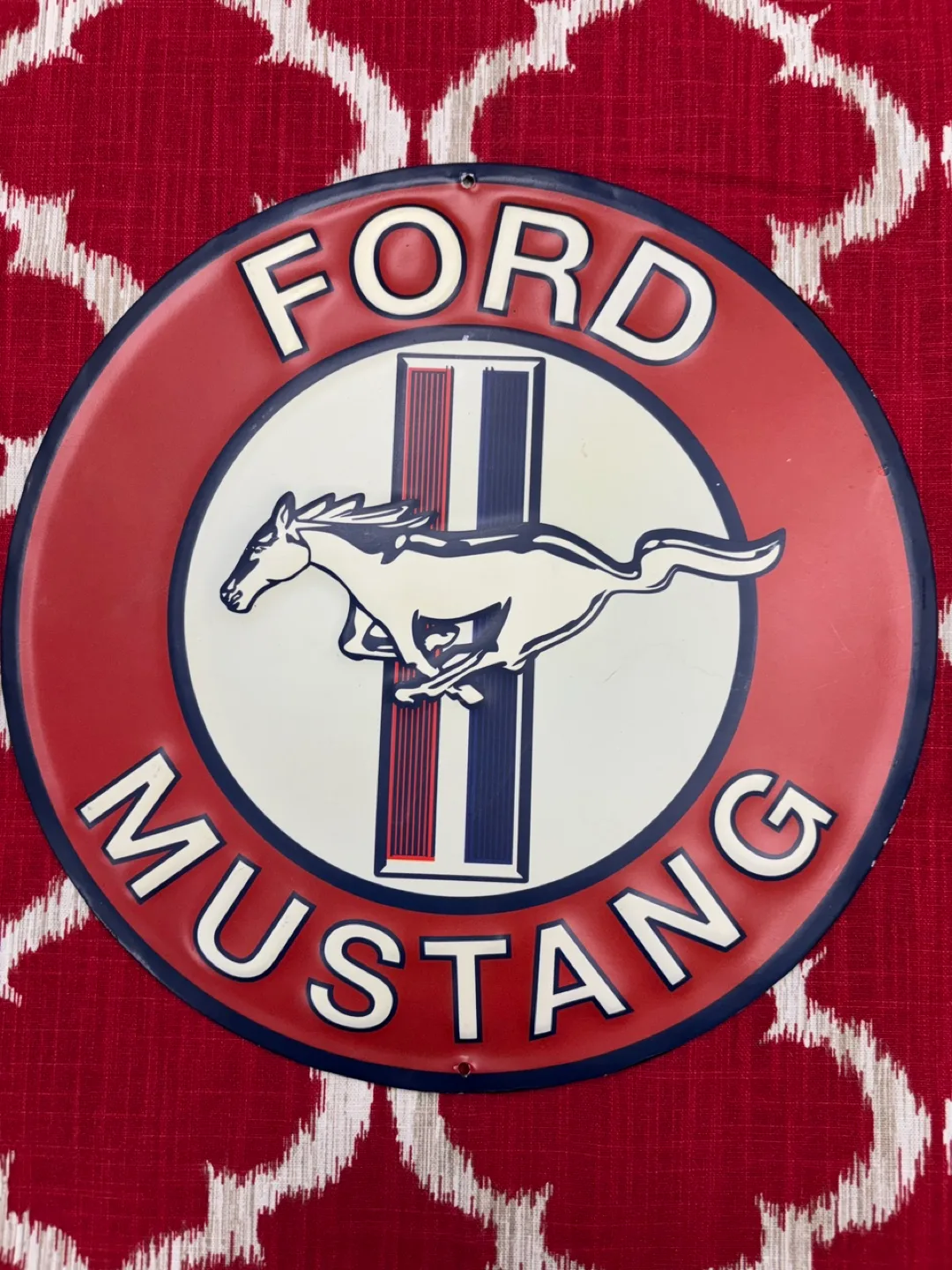 Ford Mustang Round Metal Sign thumbnail