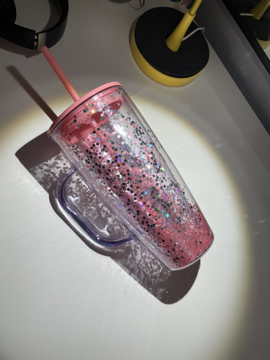 Pink Glitter Tumbler with Straw 🥕 - photo 2