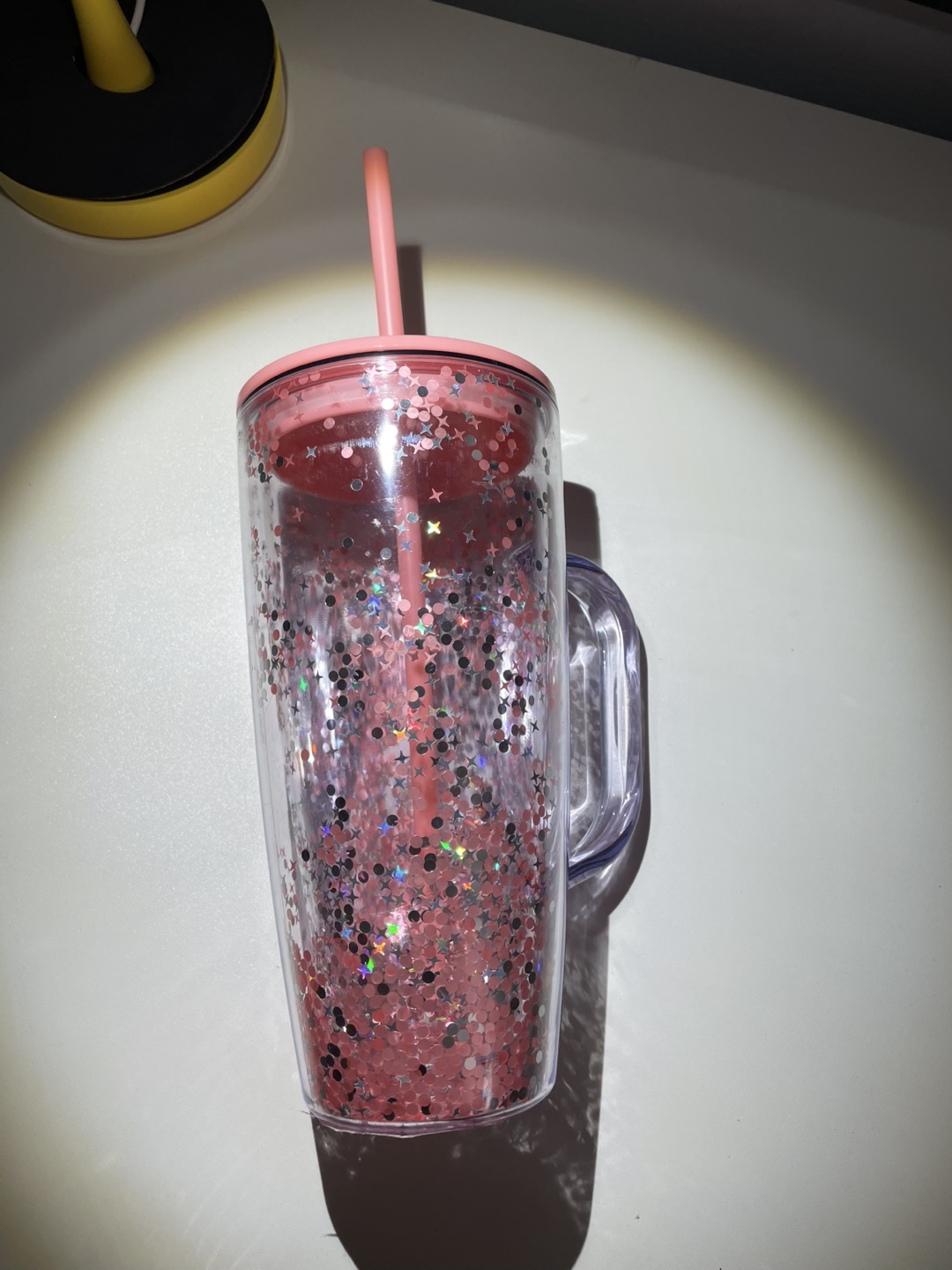 Pink Glitter Tumbler with Straw 🥕 - photo 4