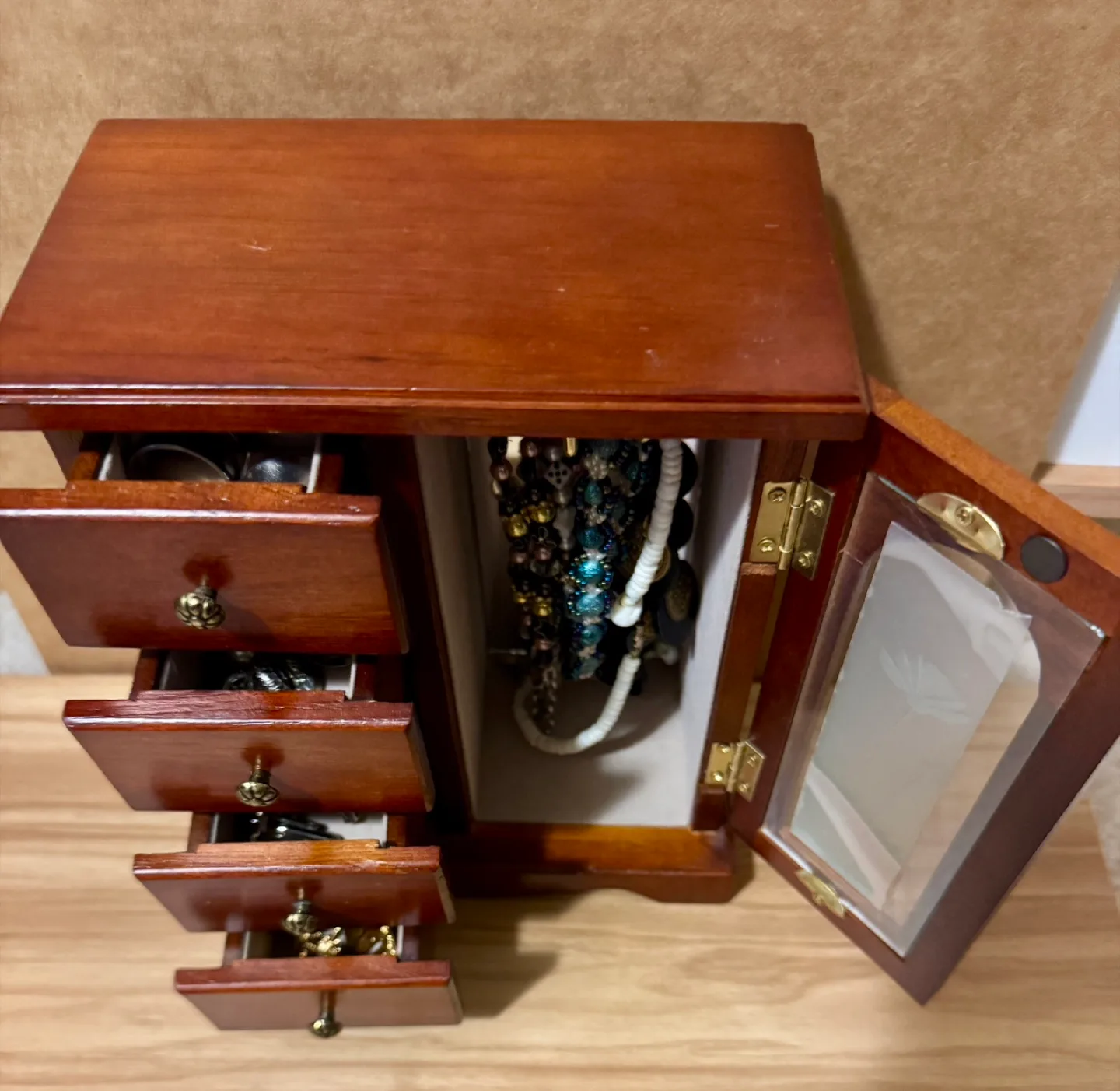 Wooden Jewelry Box with Drawers image indicator(2)