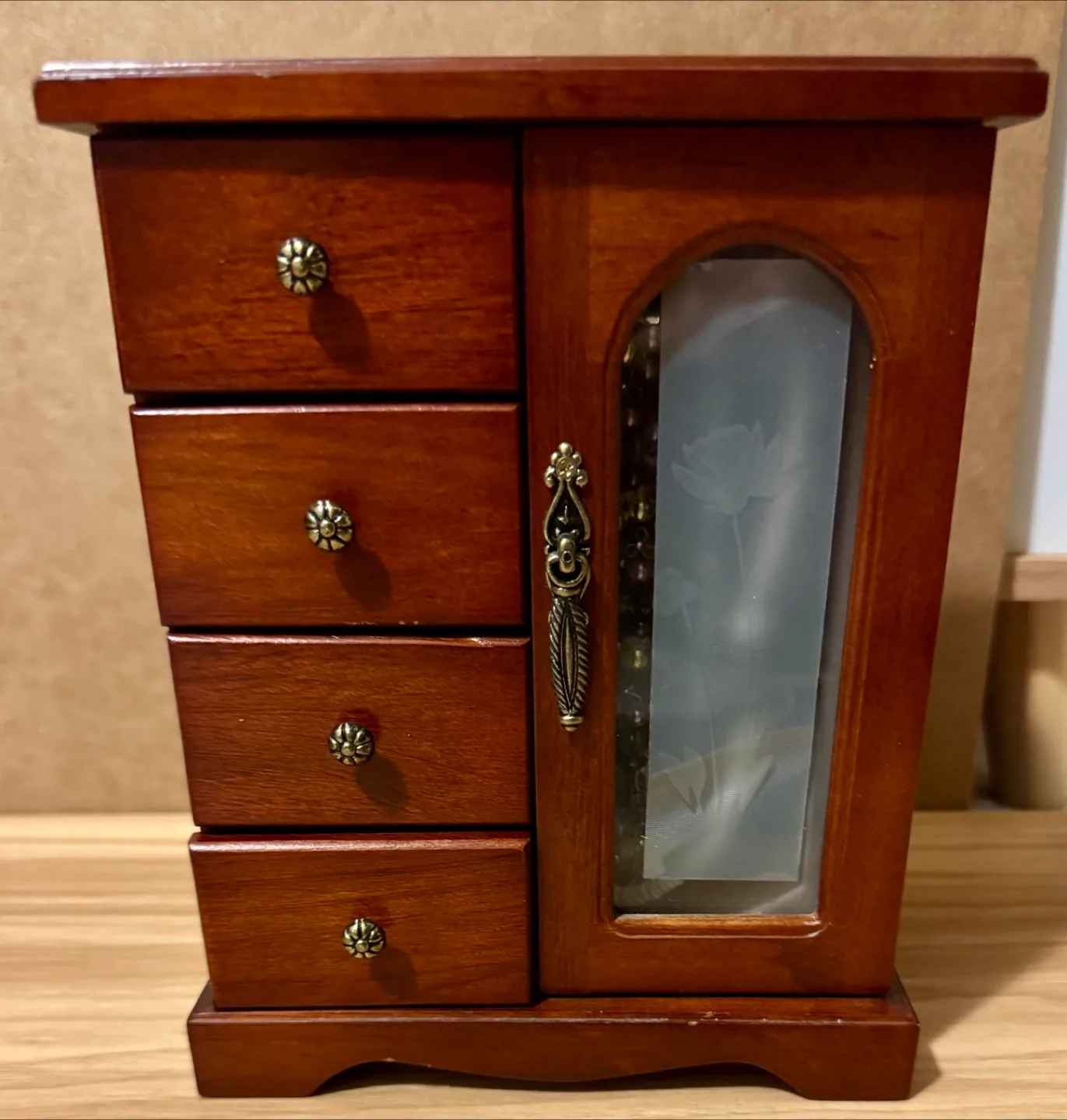 Wooden Jewelry Box with Drawers thumbnail