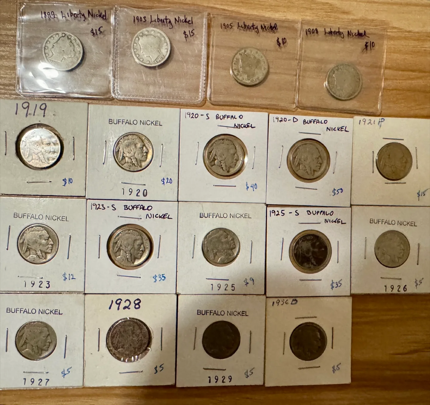 Vintage USA Buffalo & Liberty Nickels - Collectible Coins thumbnail