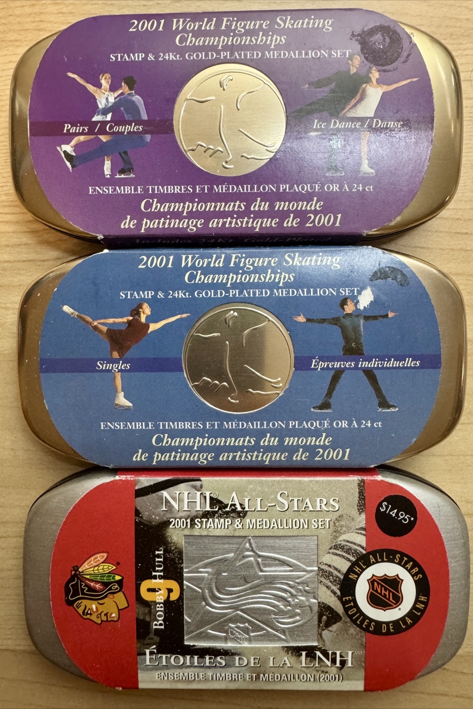 NHL & Figure Skating 2001 Stamp & Medallion Sets