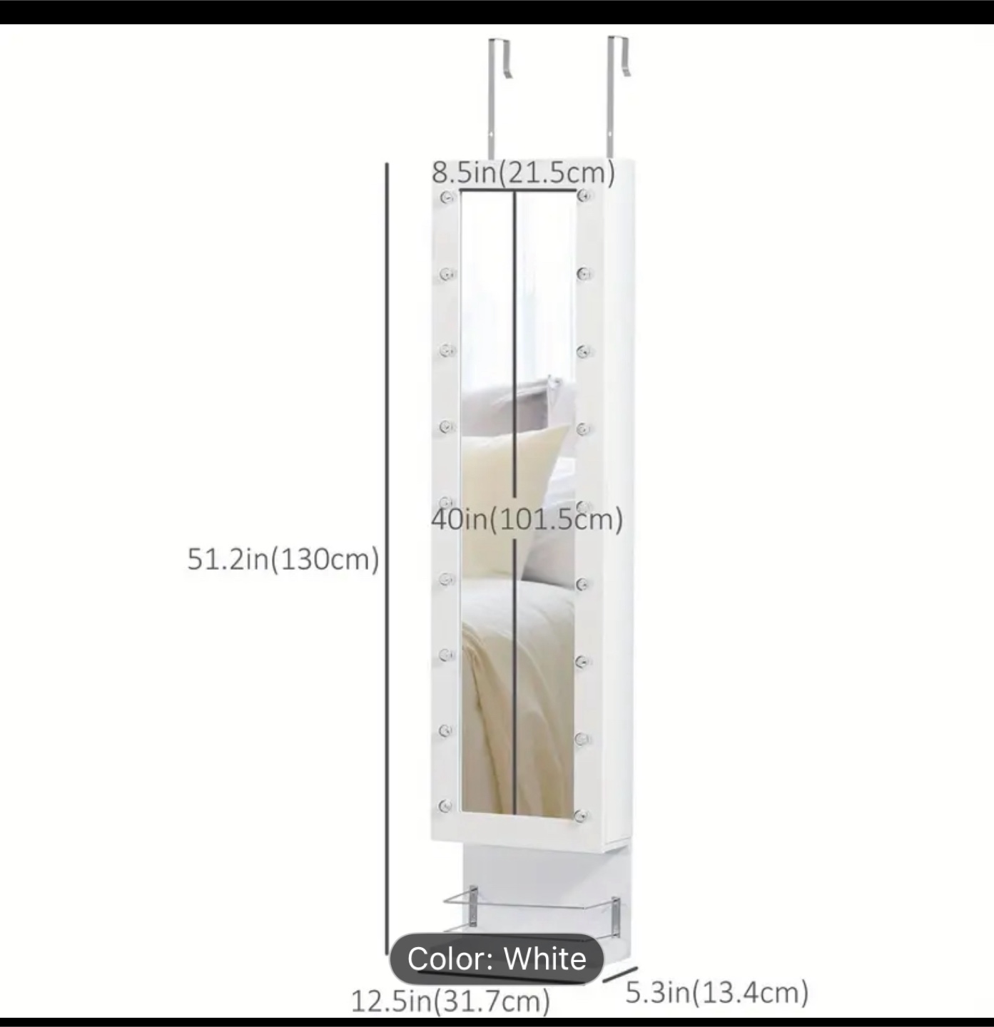 White Over-the-Door/Wall Mounted Jewelry Armoire - photo 5