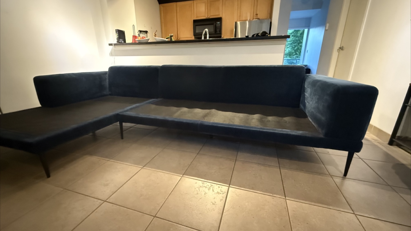 Navy Blue Sectional Sofa - photo 5