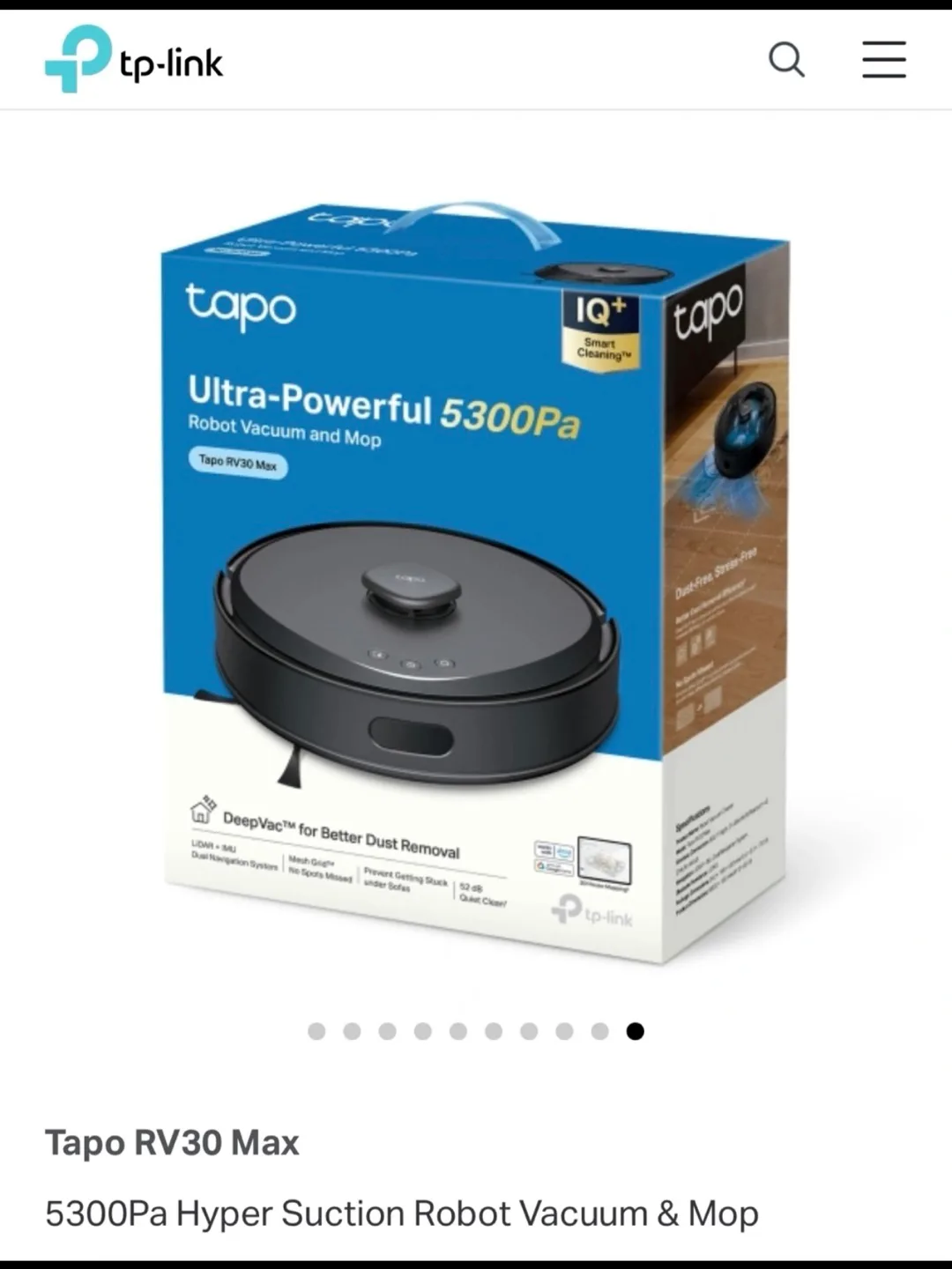 TP-Link Tapo RV30 Max Robot Vacuum and Mop thumbnail