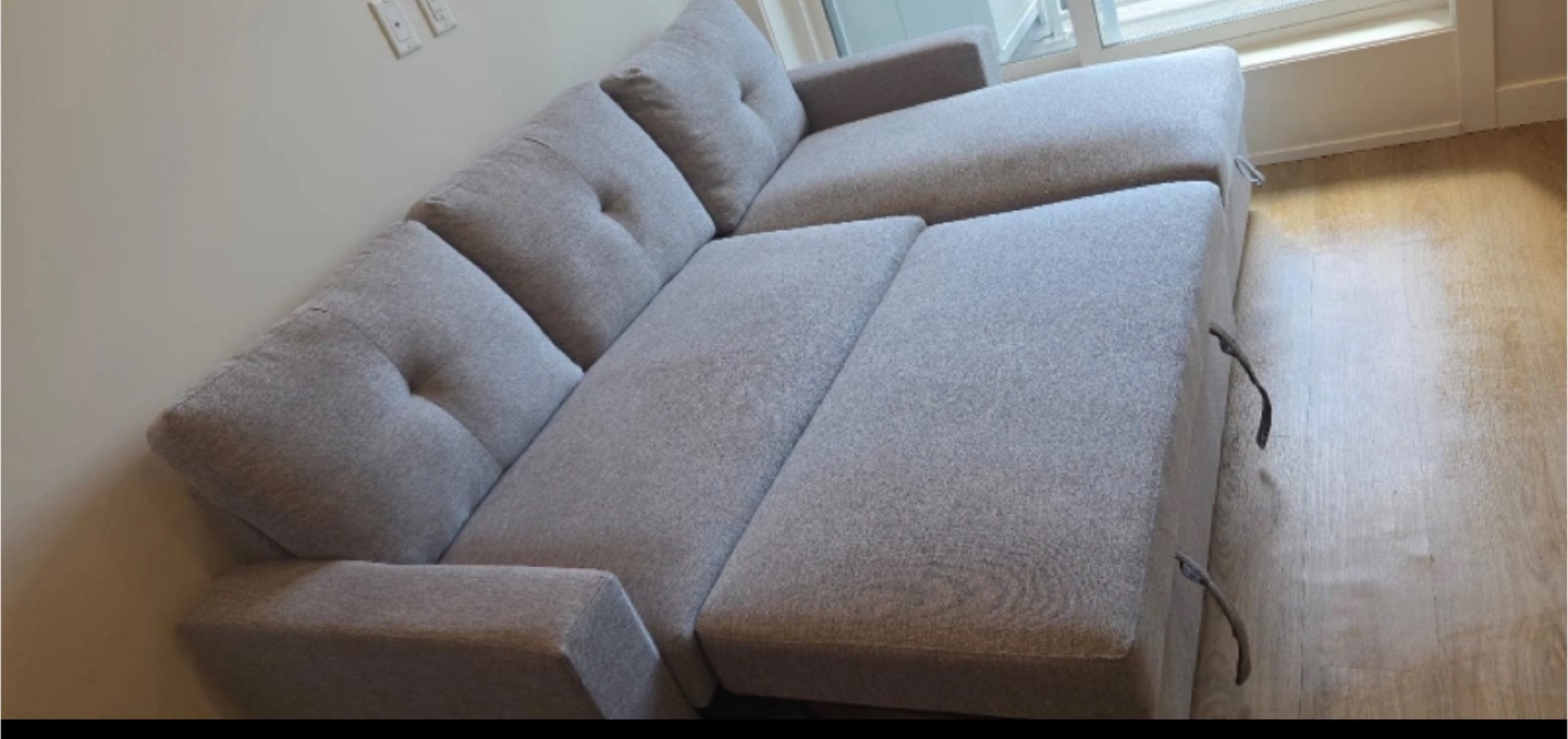 Grey Sectional Sofa bed with Storage