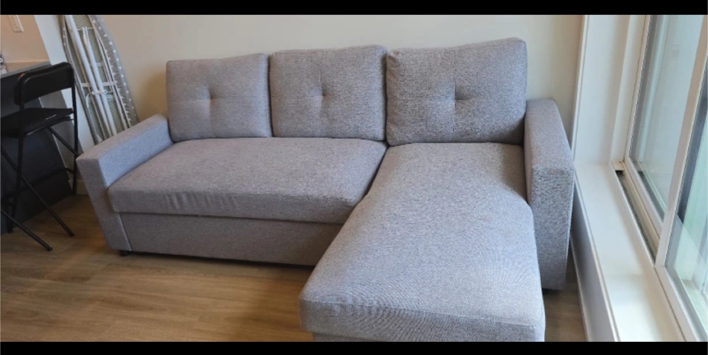 Grey Sectional Sofa bed with Storage - photo 3