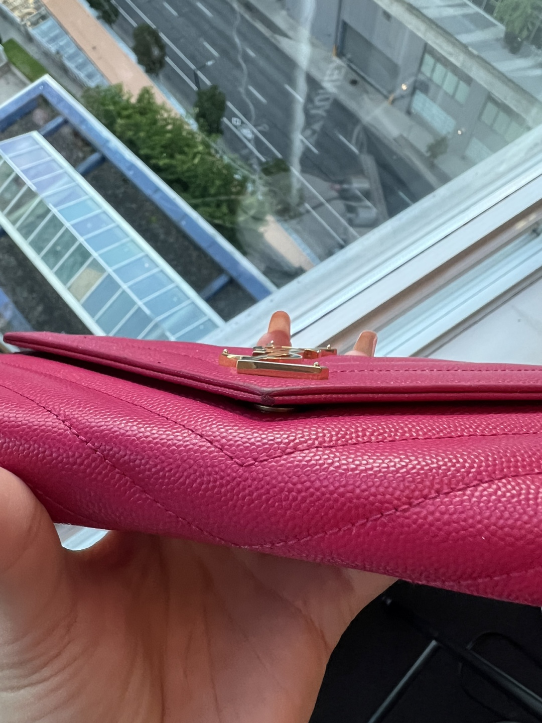 Yves Saint Laurent Quilted Leather Wallet - Fuchsia - photo 2