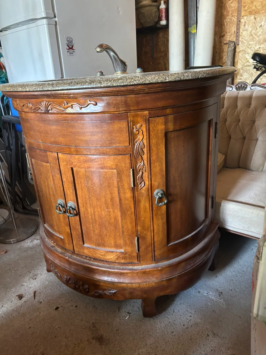 Wooden Bathroom Vanity with Granite Top thumbnail