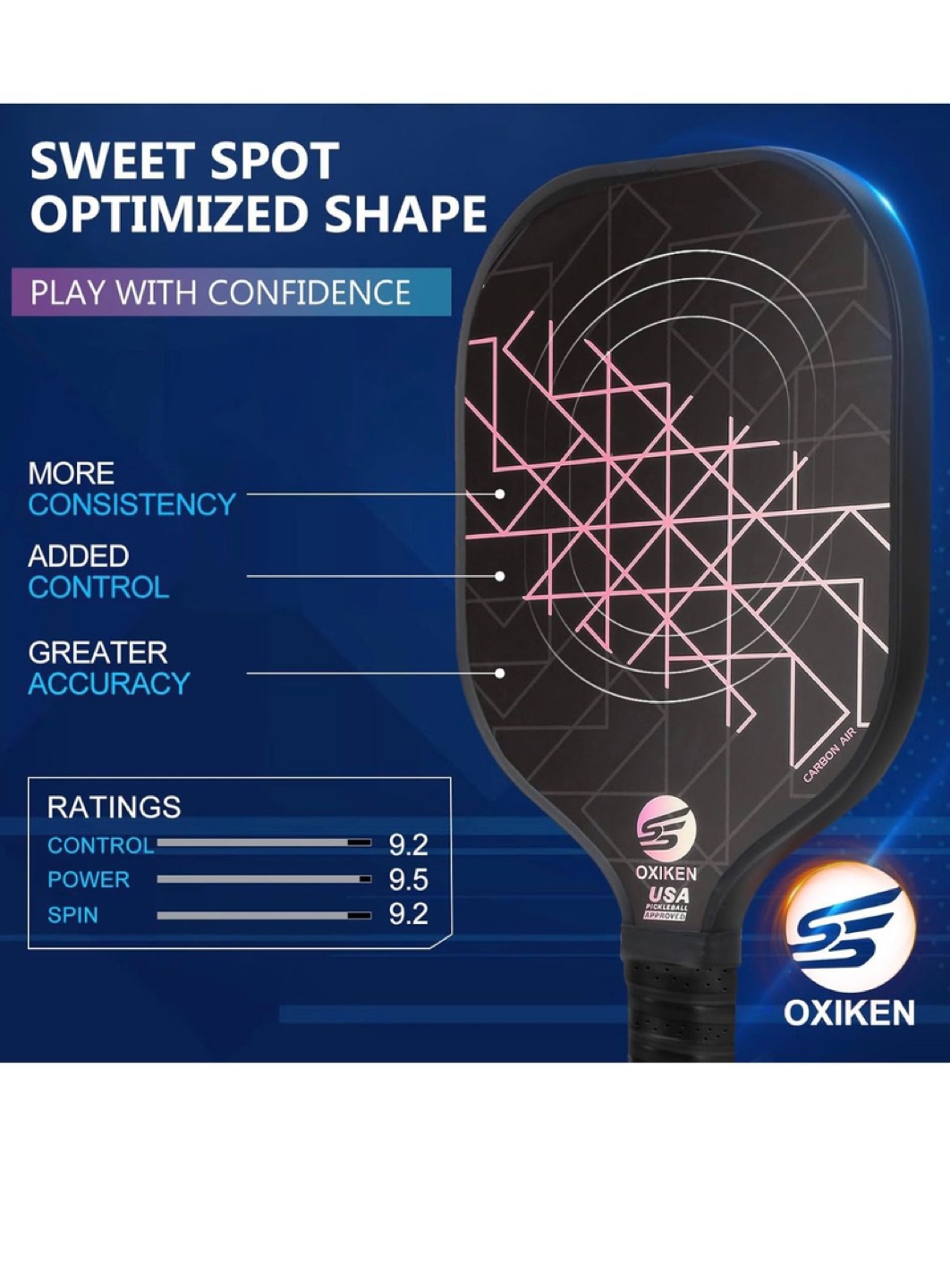 Oxiken Carbon Air Pickleball Paddle - photo 4