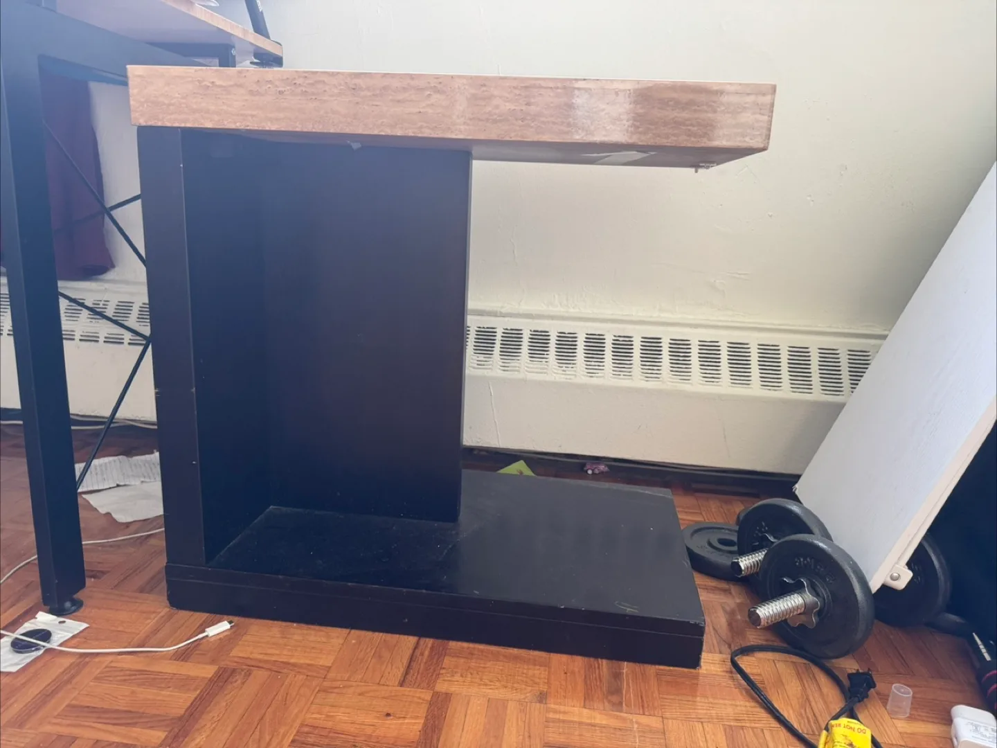 Side Table with Travertine Top thumbnail