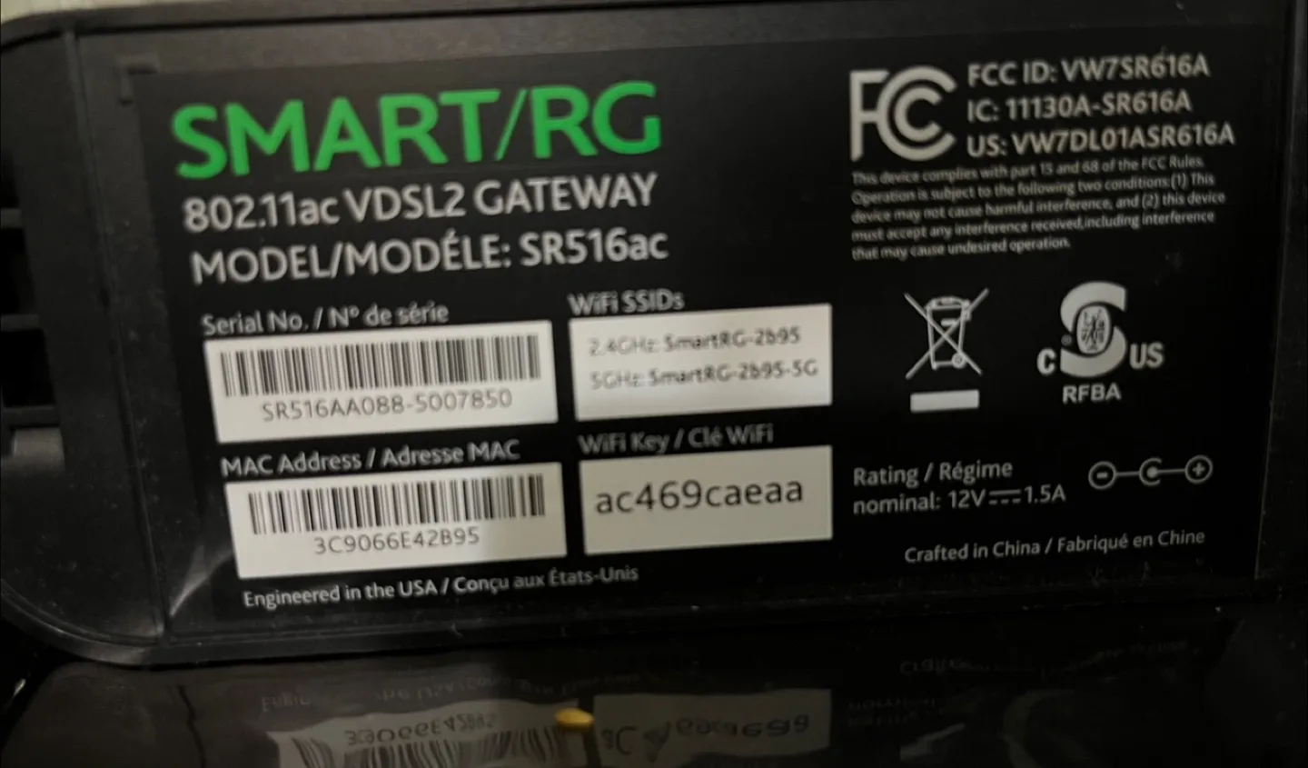 Smart/RG SR516ac Modem image indicator(2)