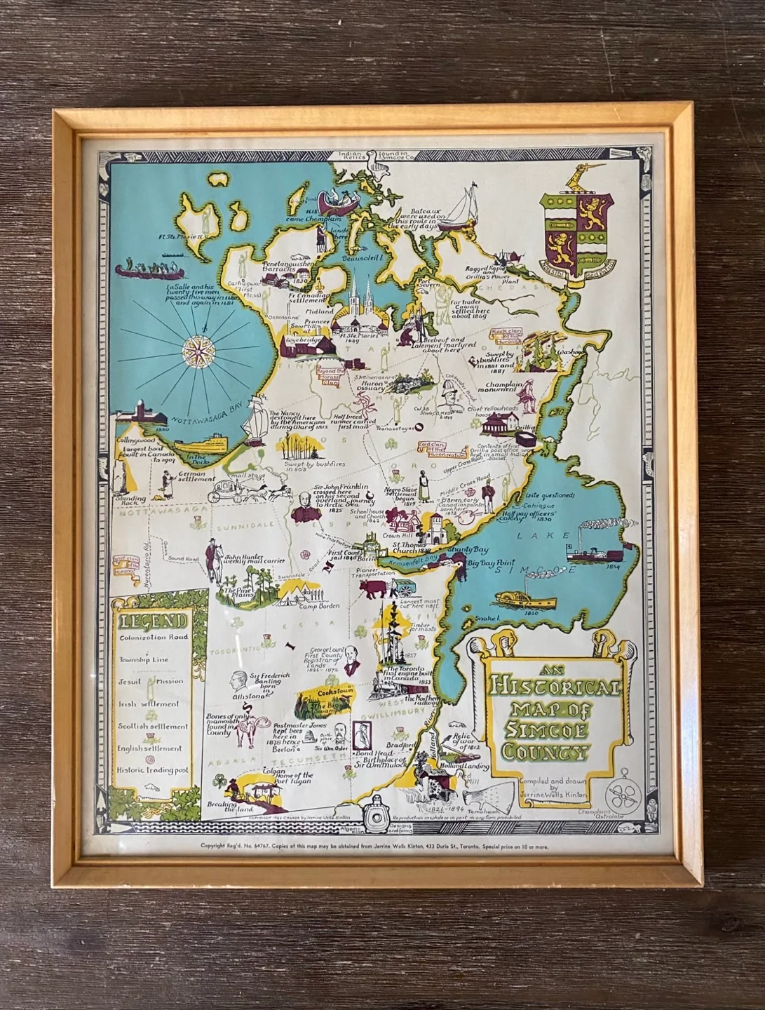 Vintage Historical Map of Simcoe County thumbnail