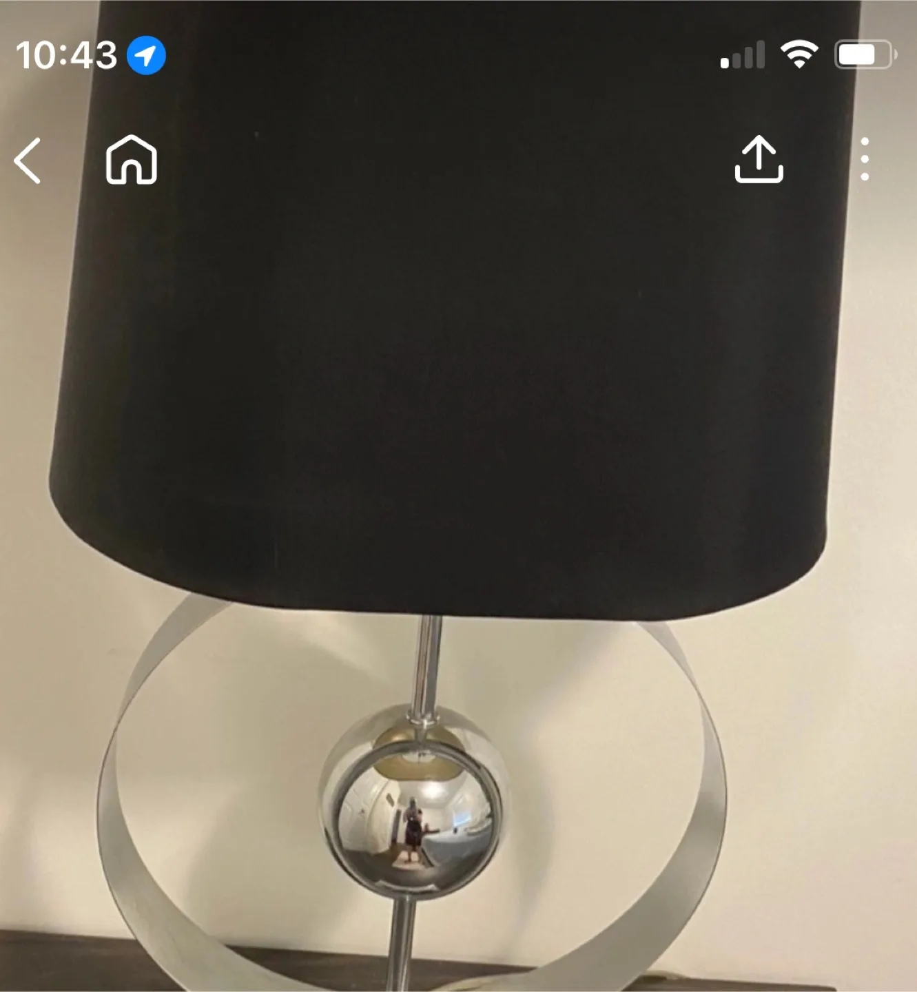Table Lamp with Black Shade & Chrome Base thumbnail