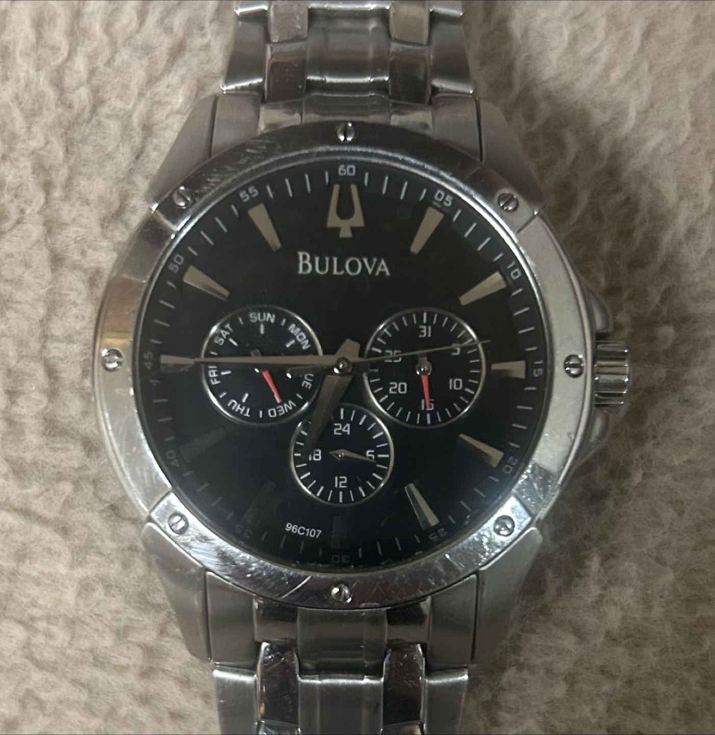 Bulova 96C107 41 mm Silver Tone Stainless Steele Men’s Watch - photo 3