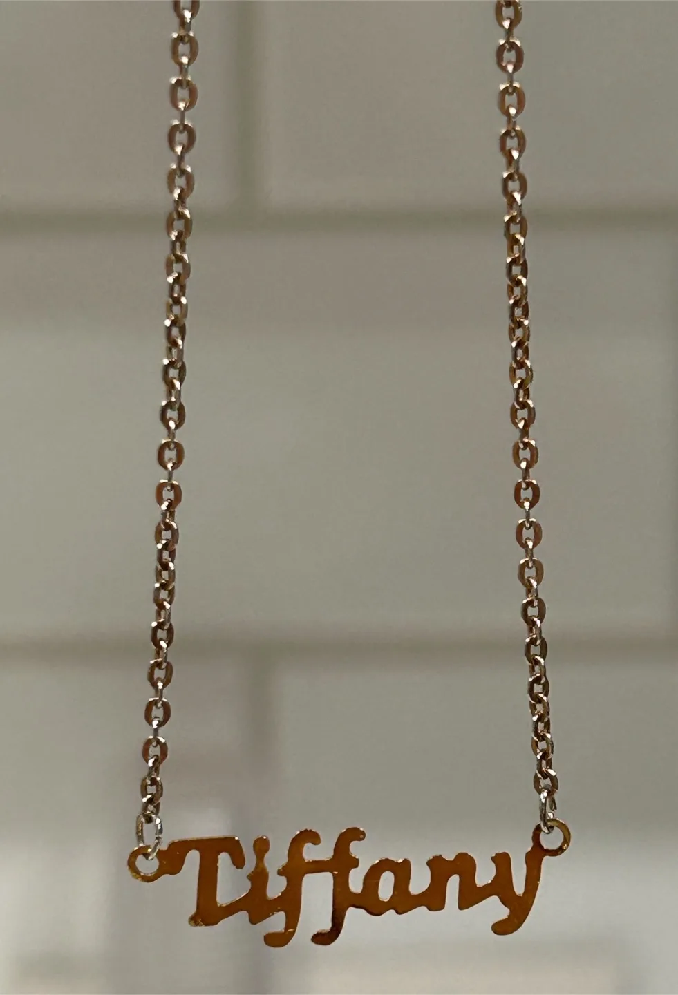 Tiffany Gold Toned Name Pendant Necklace thumbnail