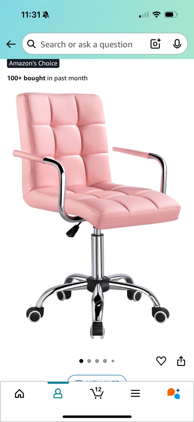 Pink Tufted Office Chair