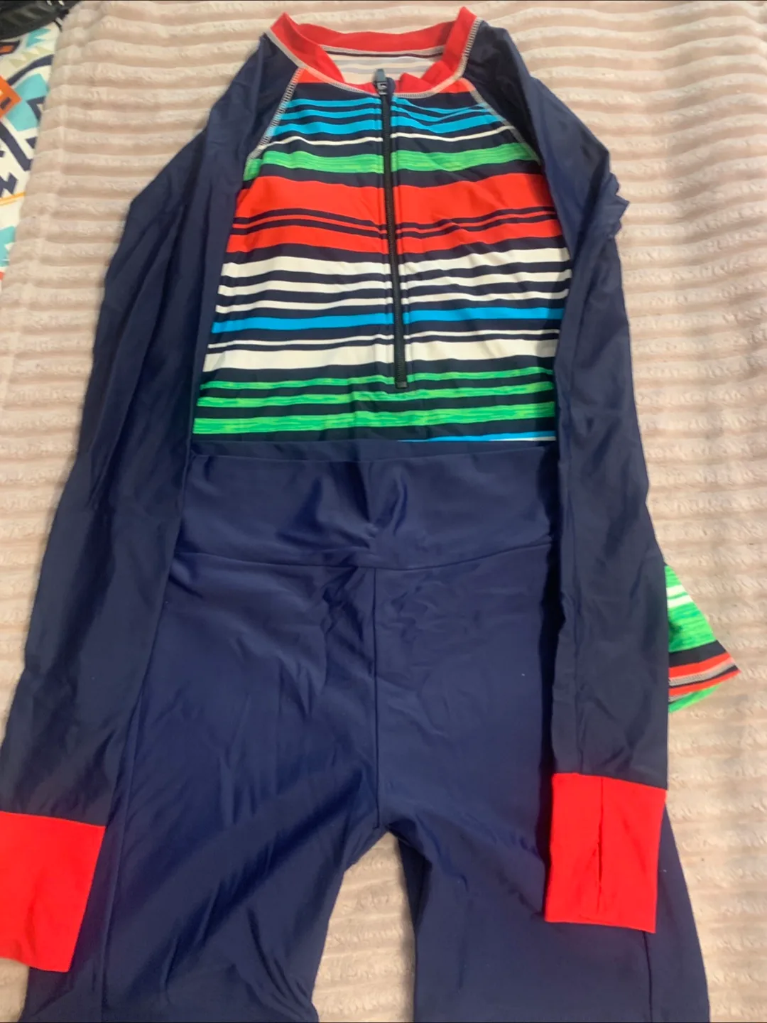 Striped Swimsuit Set - Top & Bottom thumbnail