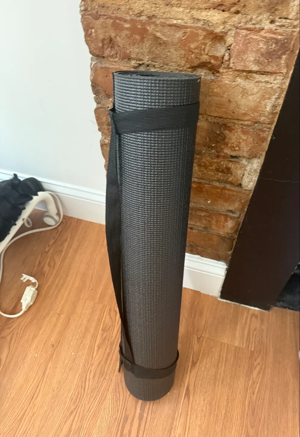 Black Yoga Mat with Strap thumbnail