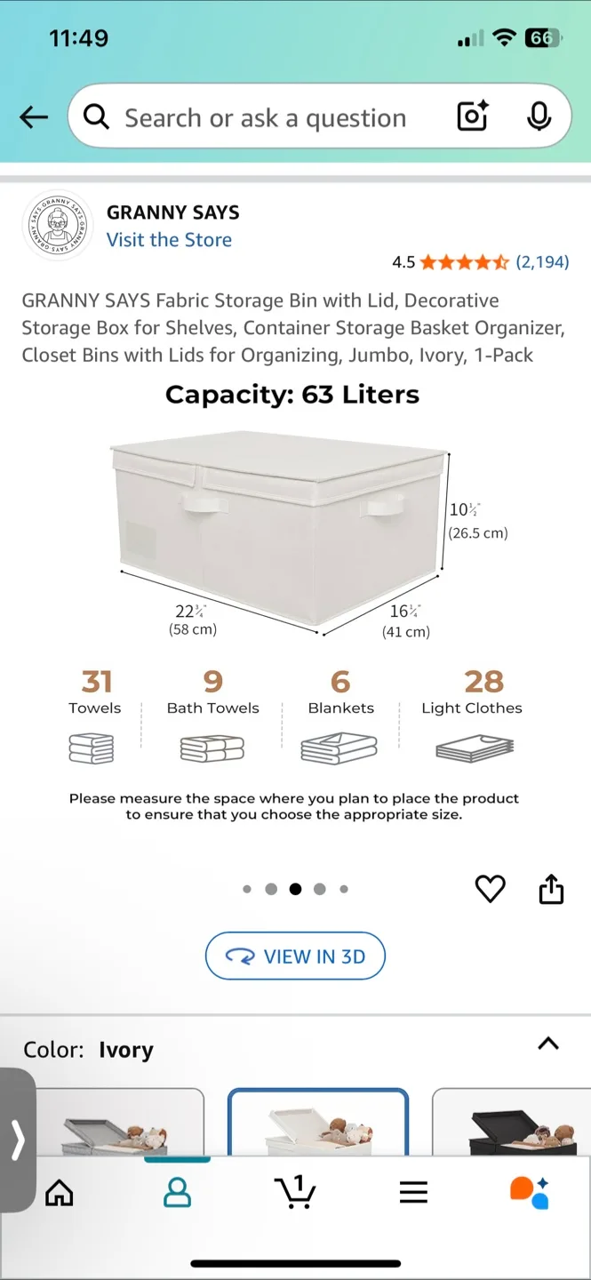 Fabric storage bin thumbnail