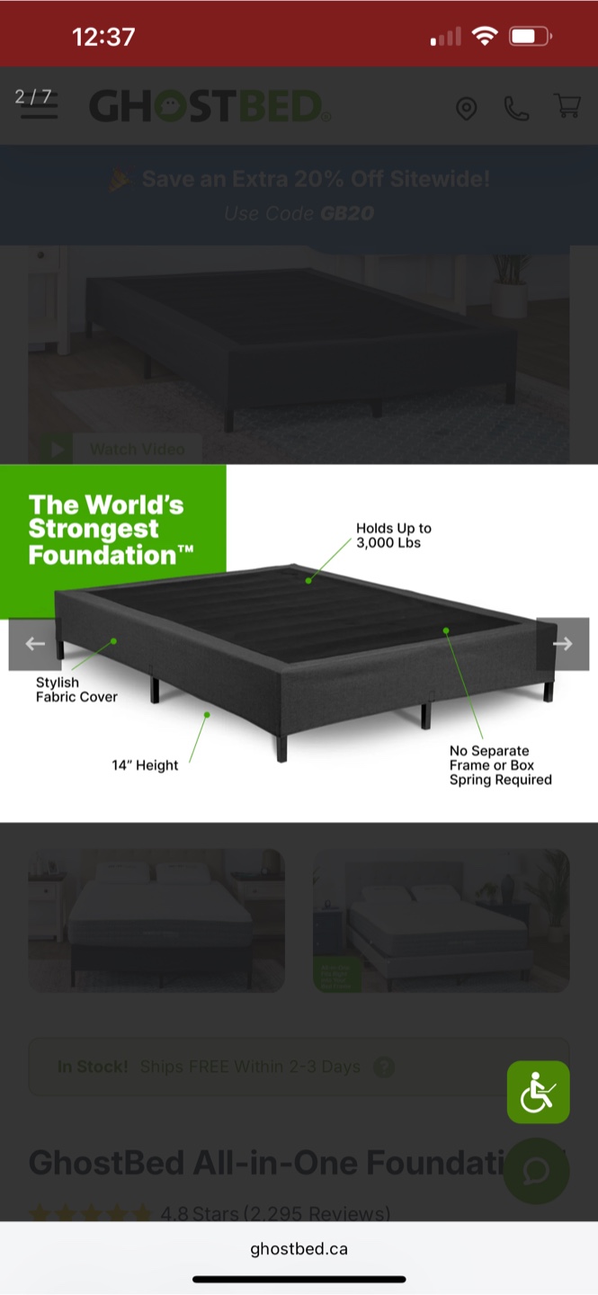 Bed Frame- King size Foundation - photo 3