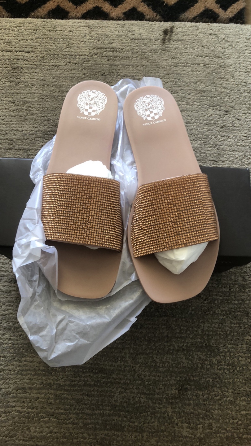 New Vince Camuto VC-JAQUELL Blush Slides - Size 8M
