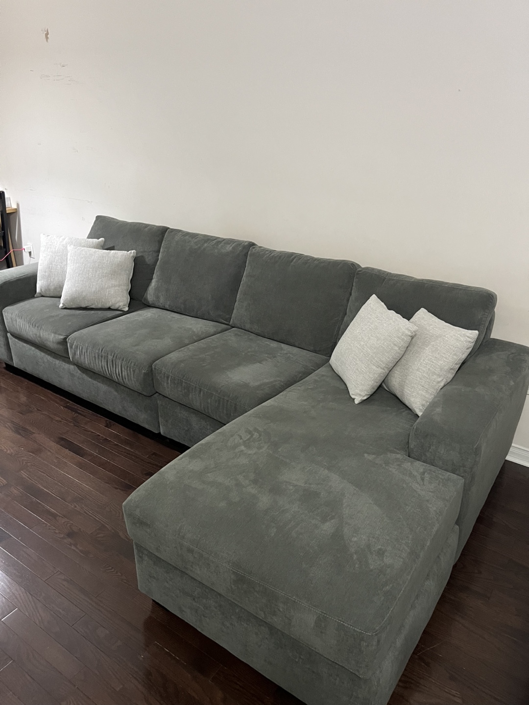 Luna 2-Piece Sectional with Reversible Chaise - Grey - photo 4